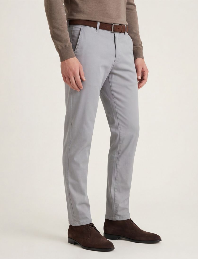 Meyer Pantalon grijs katoen perfect fit