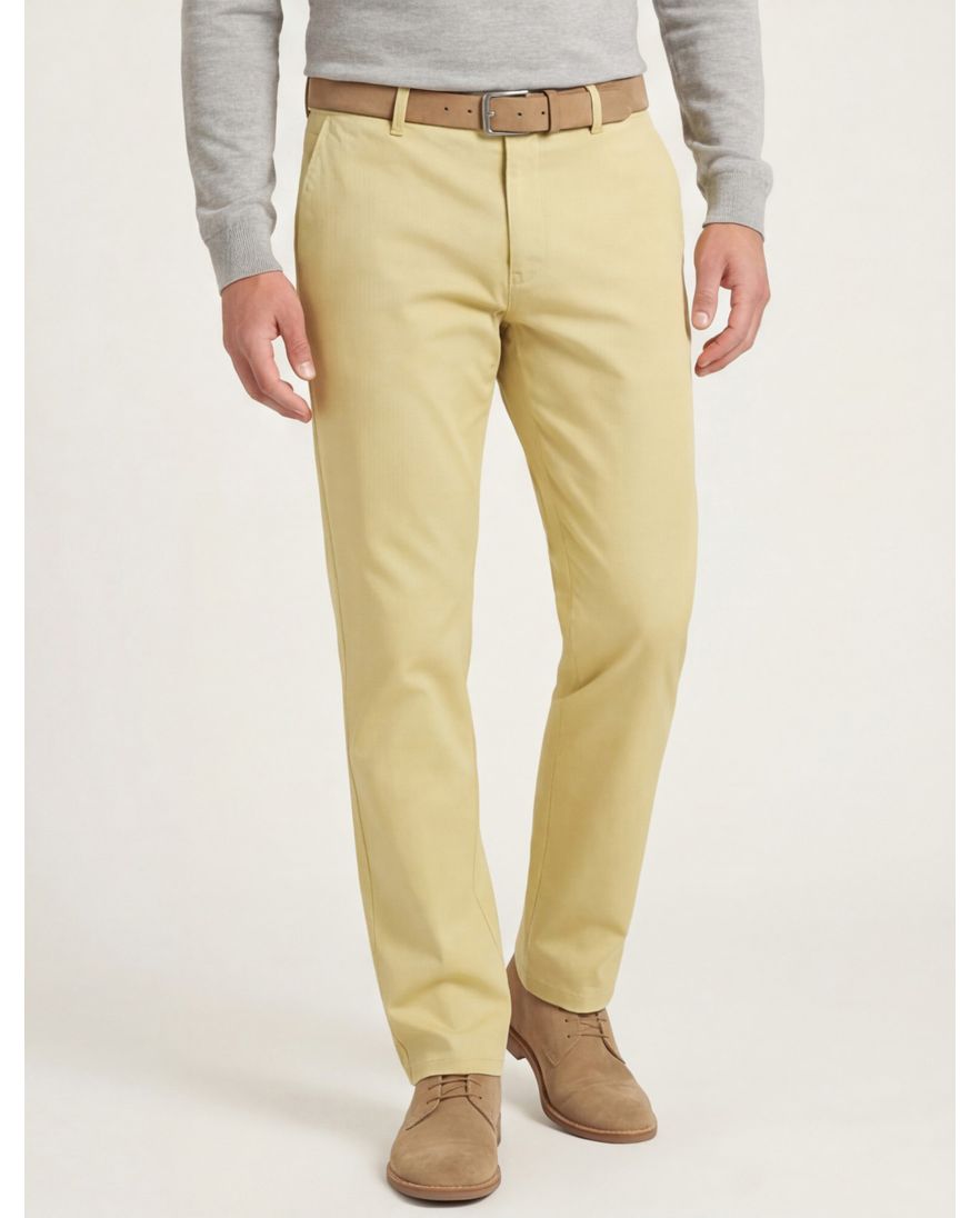 Meyer Rio Pantalon chino geel katoen perfect fit