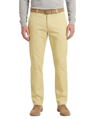 Meyer Meyer Rio Pantalon chino geel katoen perfect fit zonder omslag