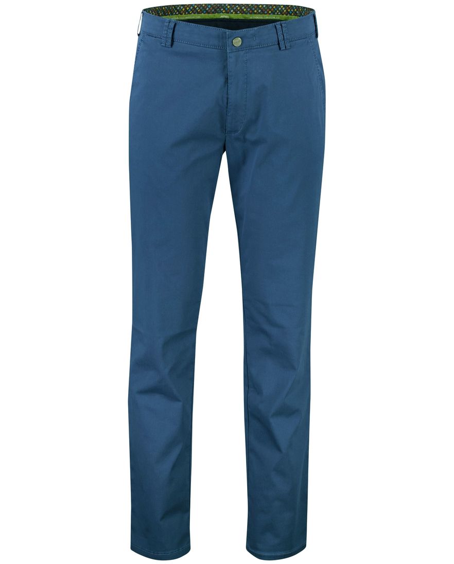 Meyer Rio Pantalon blauw perfect fit katoen zonder omslag