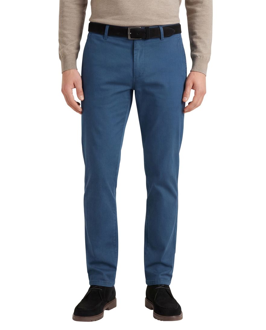 Meyer Rio Pantalon blauw perfect fit katoen zonder omslag