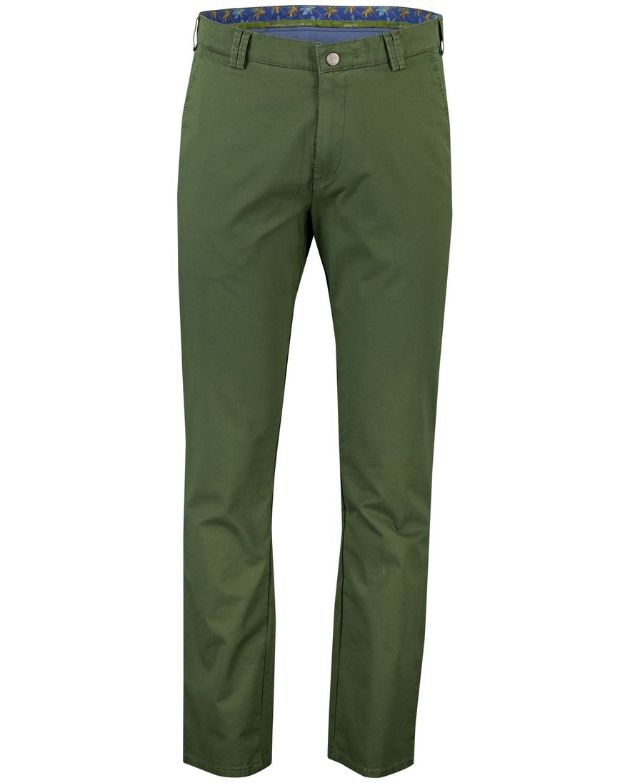 Meyer Pantalon katoen groen perfect fit