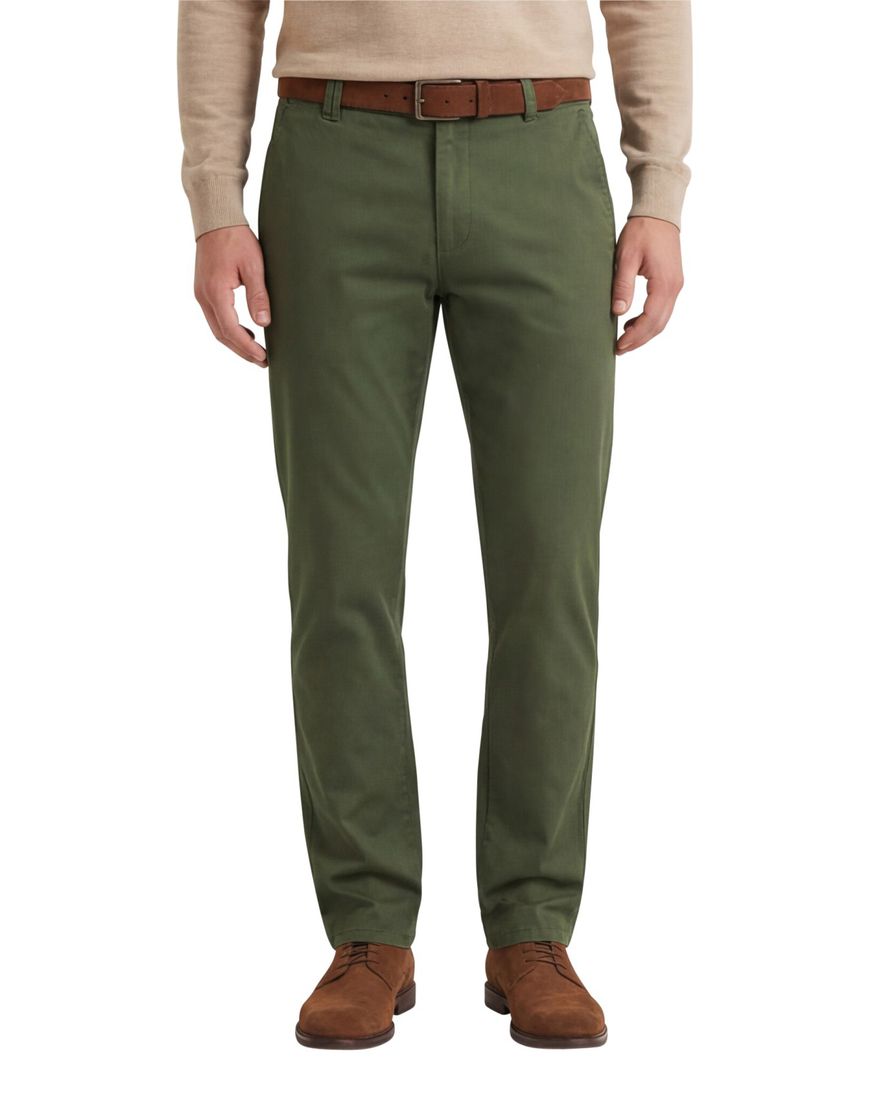 Meyer Pantalon katoen groen perfect fit