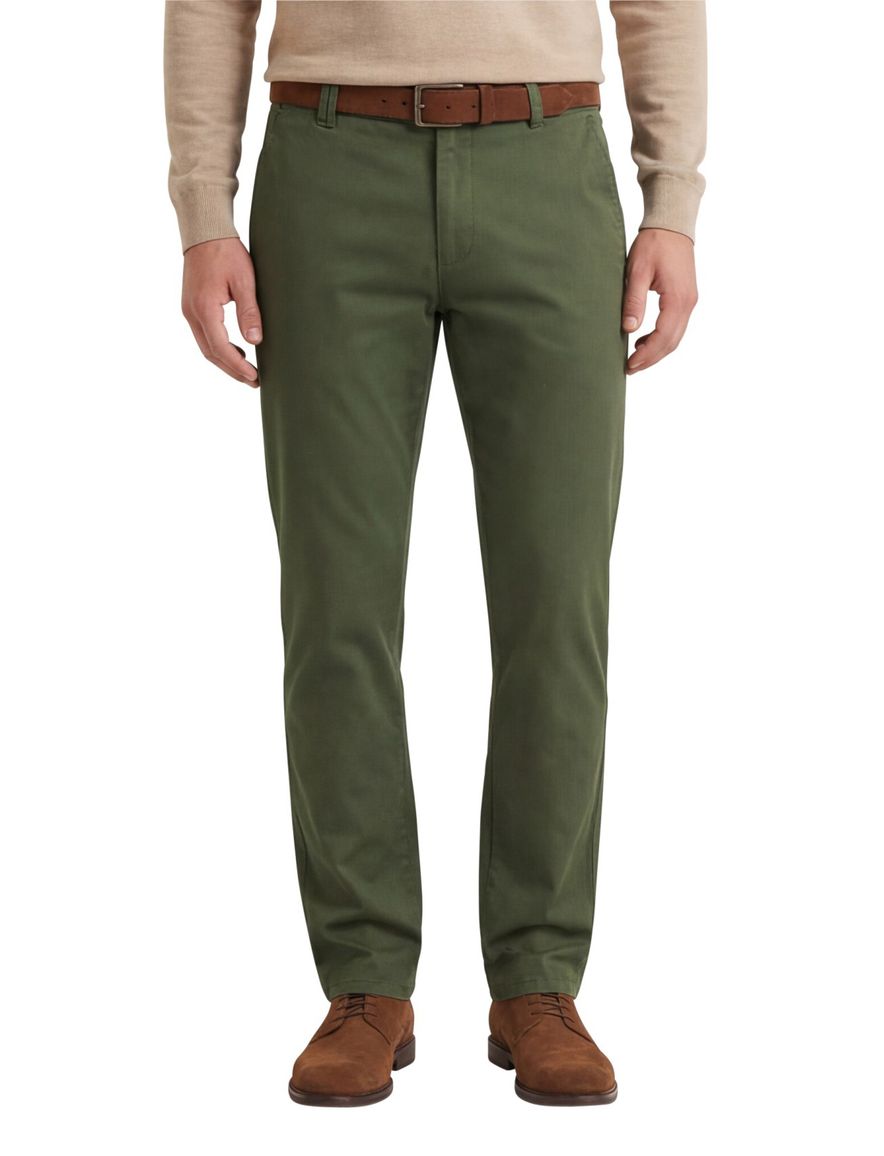 Meyer Pantalon katoen groen perfect fit