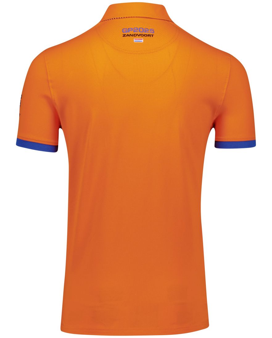 Portofino Racepolo oranje korte mouw effen