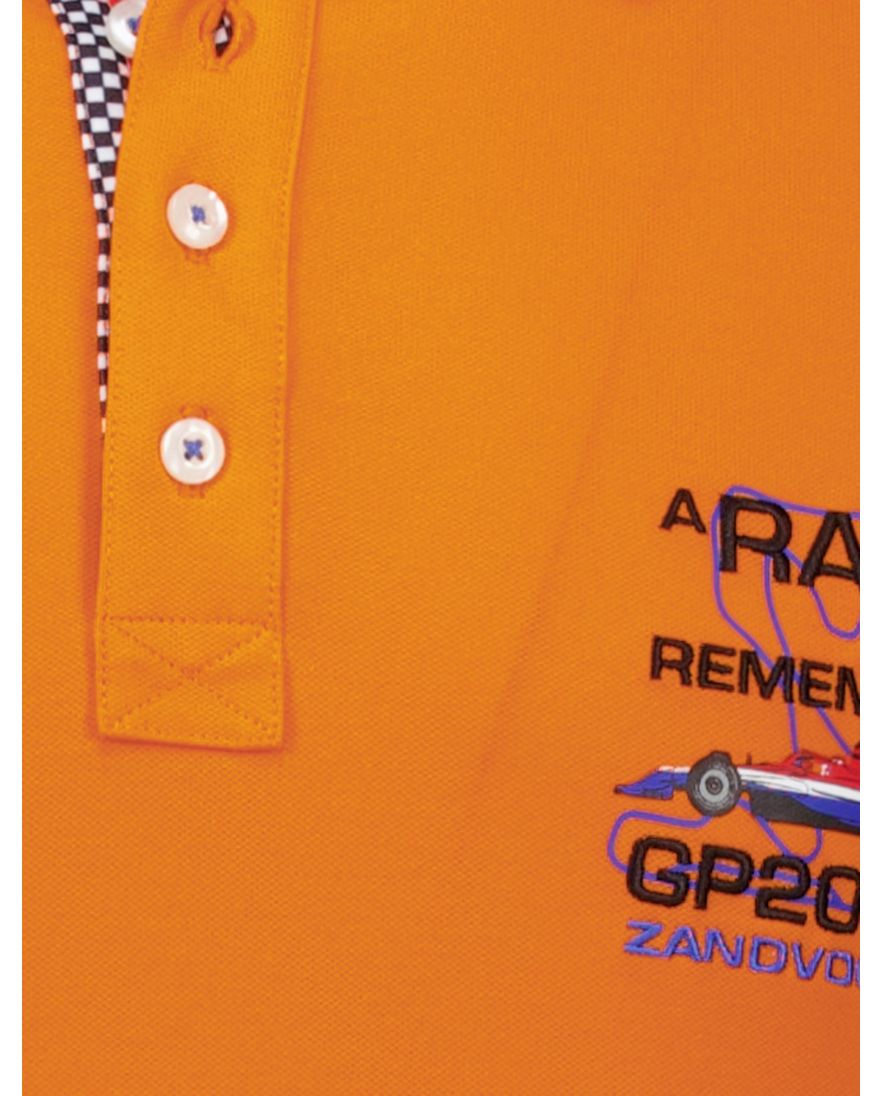 Portofino Racepolo oranje korte mouw effen