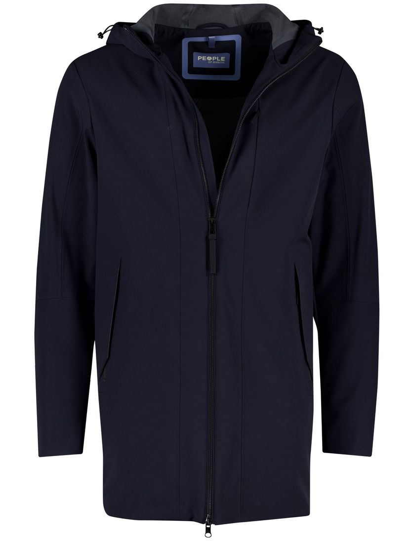 People of Shibuya Haquro winterjas donkerblauw capuchon