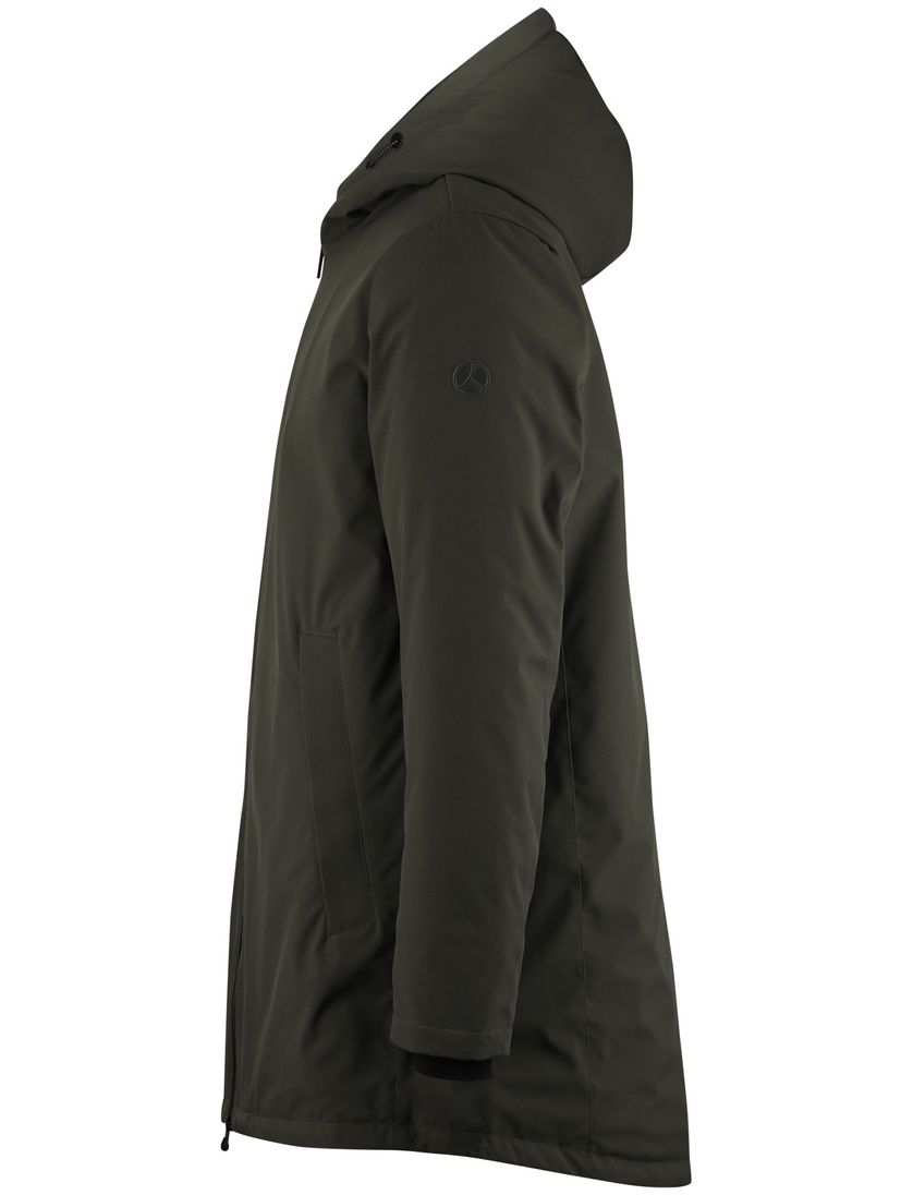 People of Shibuya parka jas groen effen waterdicht normale fit