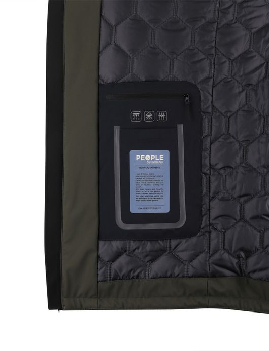 People of Shibuya parka jas groen waterdicht normale fit effen