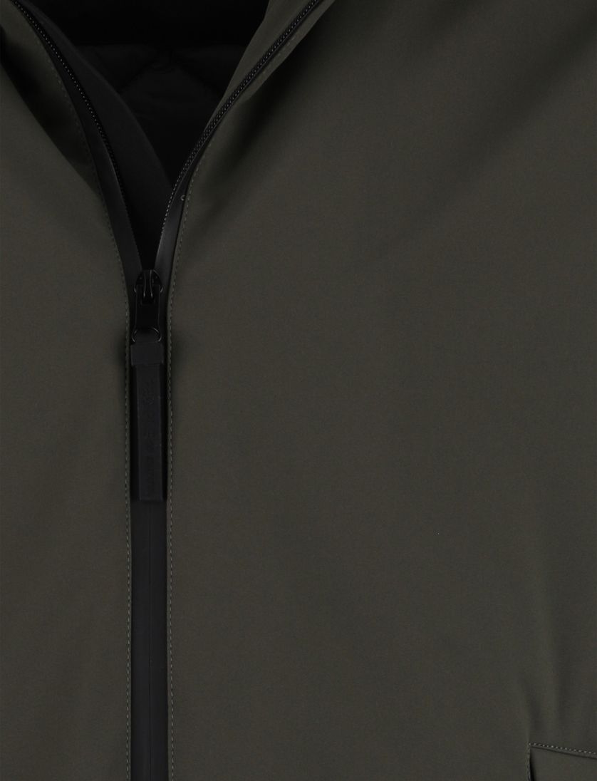 People of Shibuya parka jas groen effen waterdicht normale fit