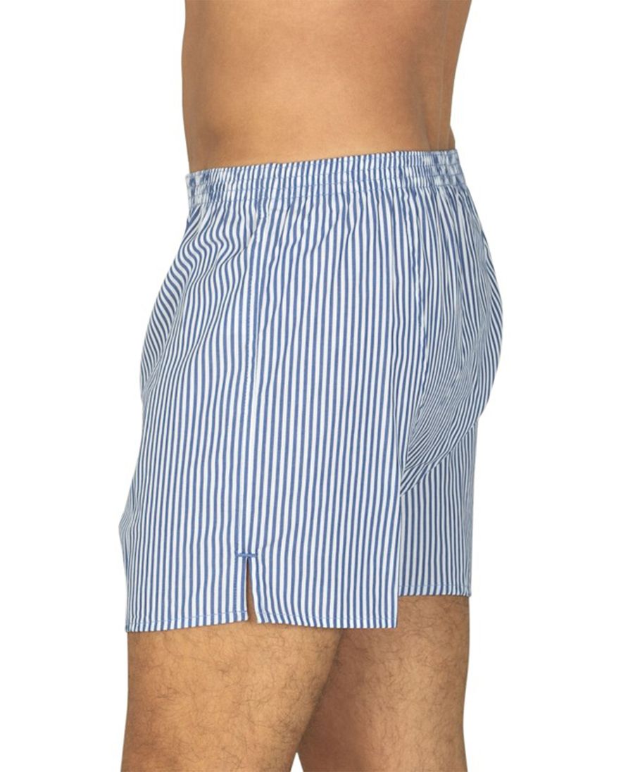 Deal boxershort blauw en wit gestreept katoen