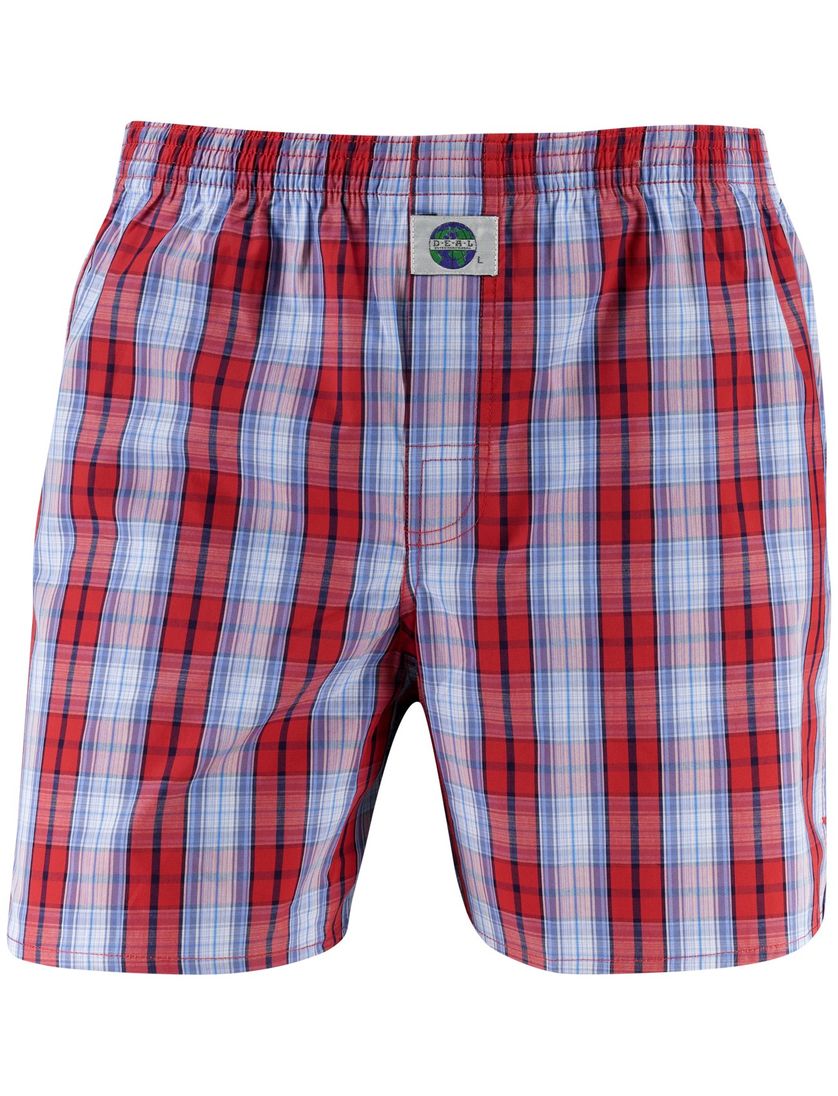 katoenen Deal boxershort rood geruit normale fit