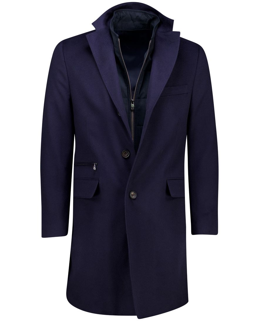 Corneliani jas lang donkerblauw effen