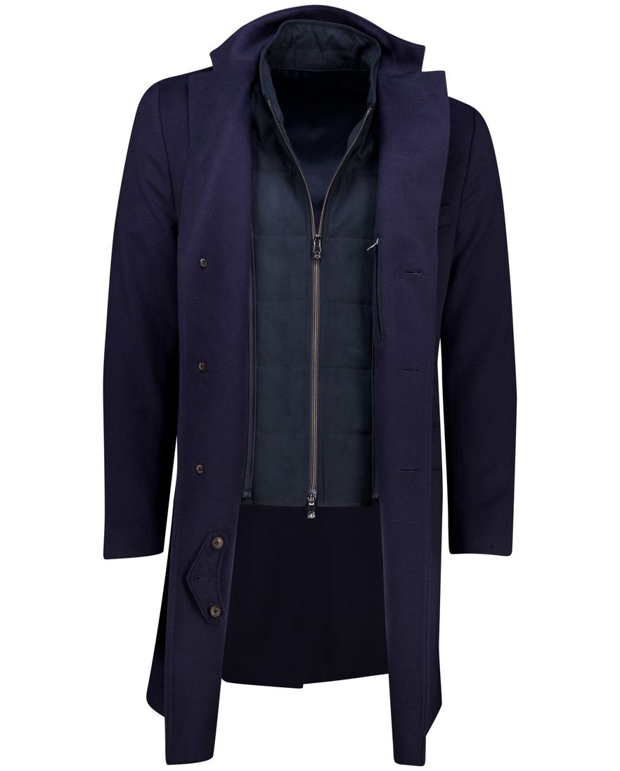 Corneliani jas lang donkerblauw effen