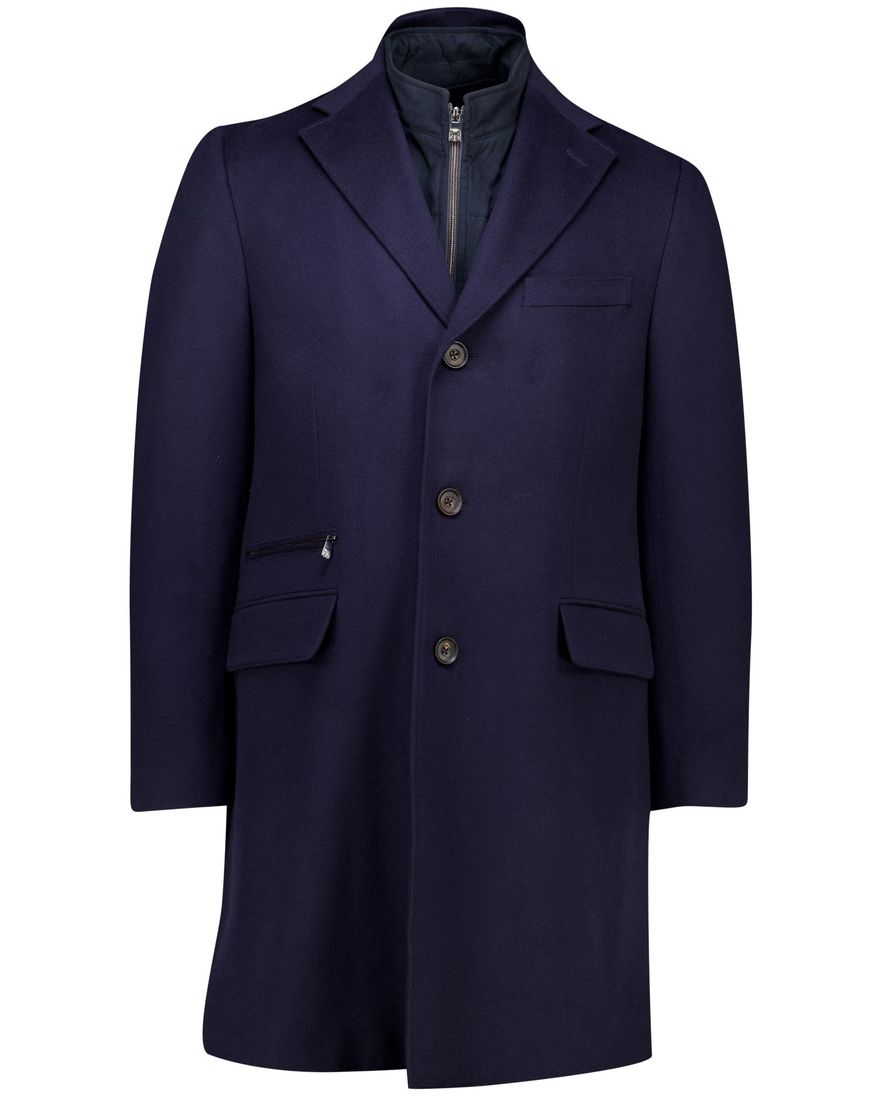 Corneliani jas lang donkerblauw effen