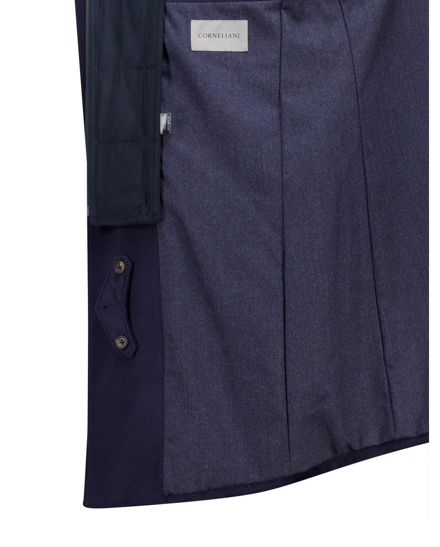 Corneliani jas lang donkerblauw effen