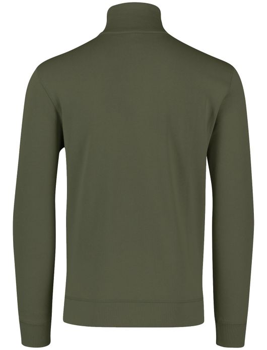 Boss Orange Half Zip trui groen effen katoen