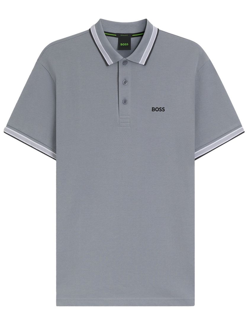 poloshirt Boss Green grijs korte mouw