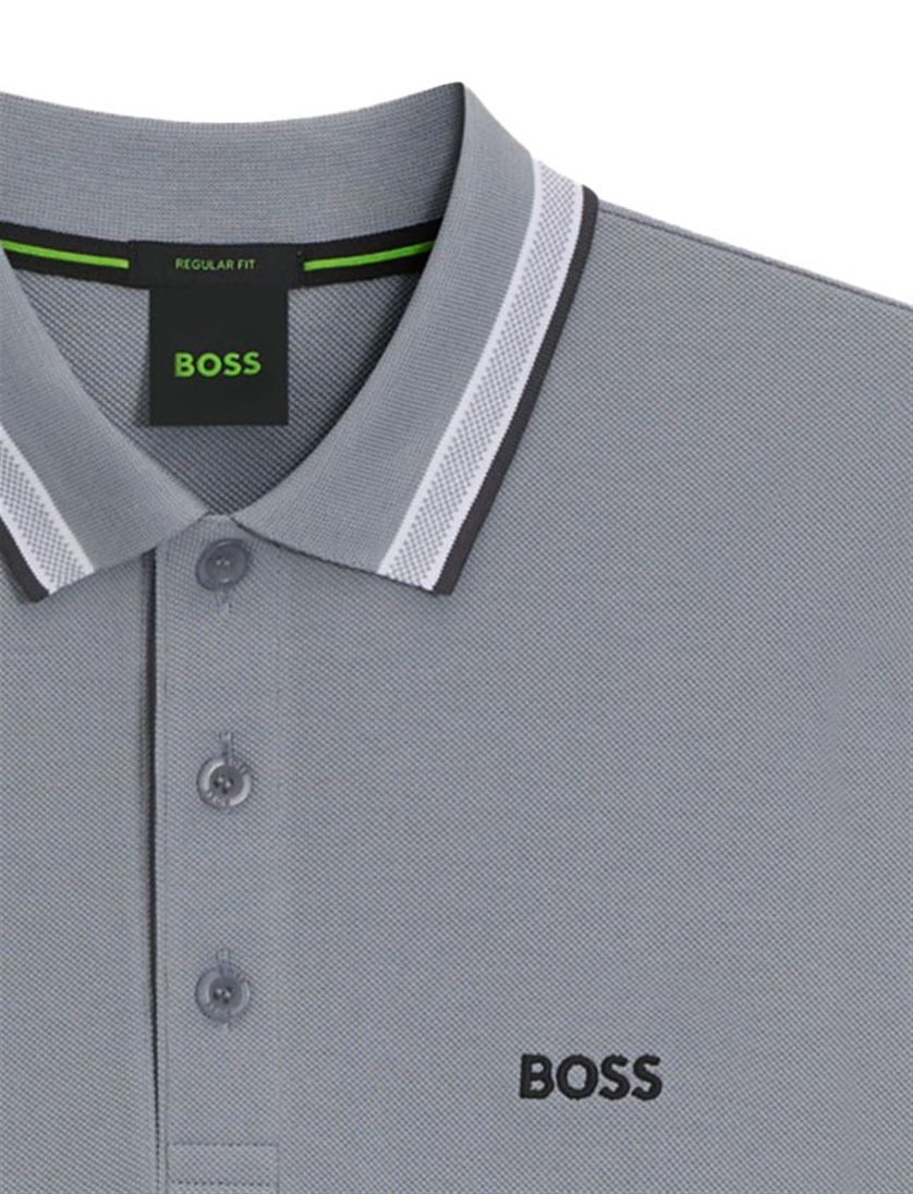 poloshirt Boss Green grijs korte mouw