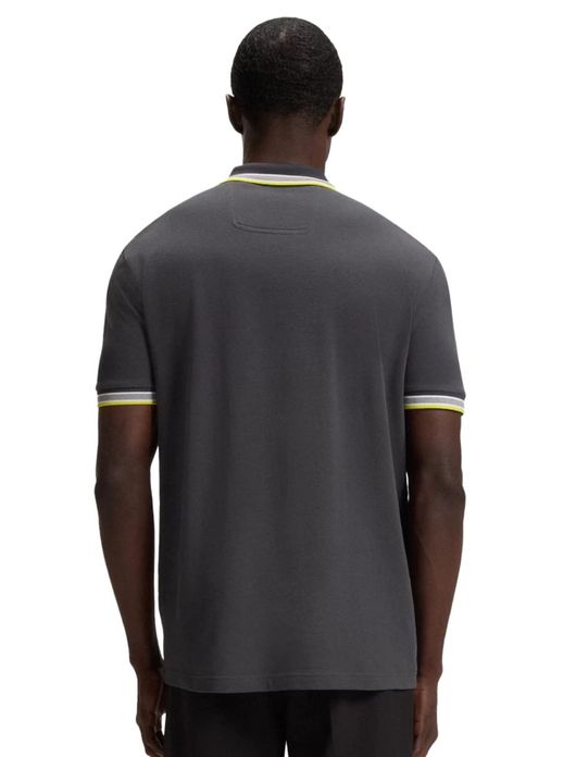 Boss green polo grijs 3-knoops