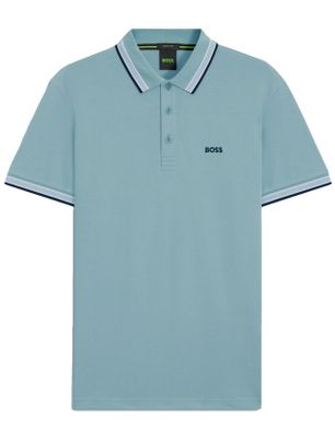 Hugo Boss Polo Boss Green beige katoen witte rand