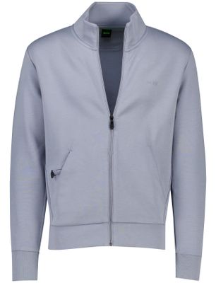 Hugo Boss BOSS Green sweatvest Big & Tall Skaz blauw katoen opstaande kraag