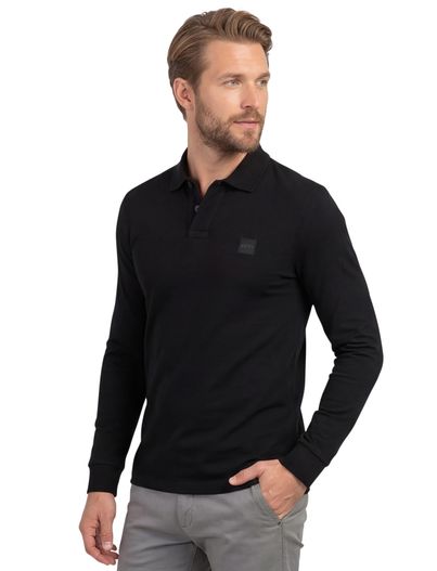 Hugo Boss Boss Orange Passerby polo lange mouw bruin