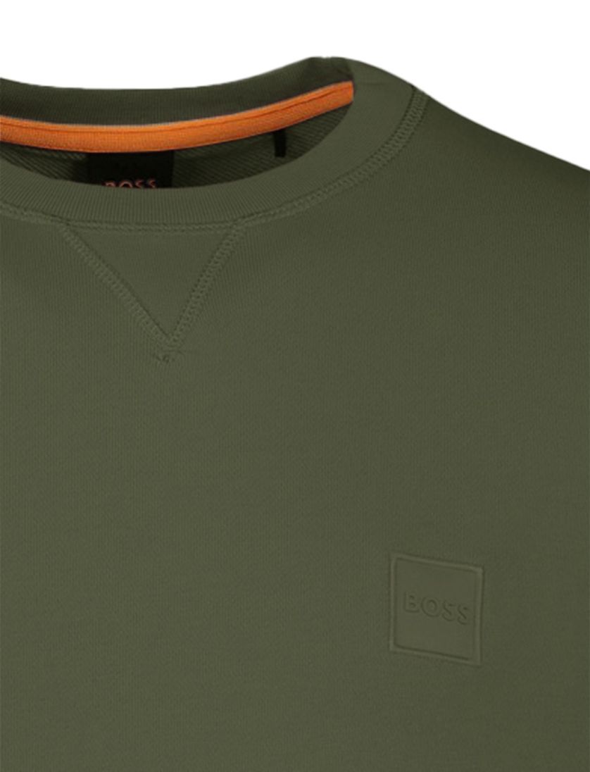 BOSS Orange WeStart Open trui groen effen