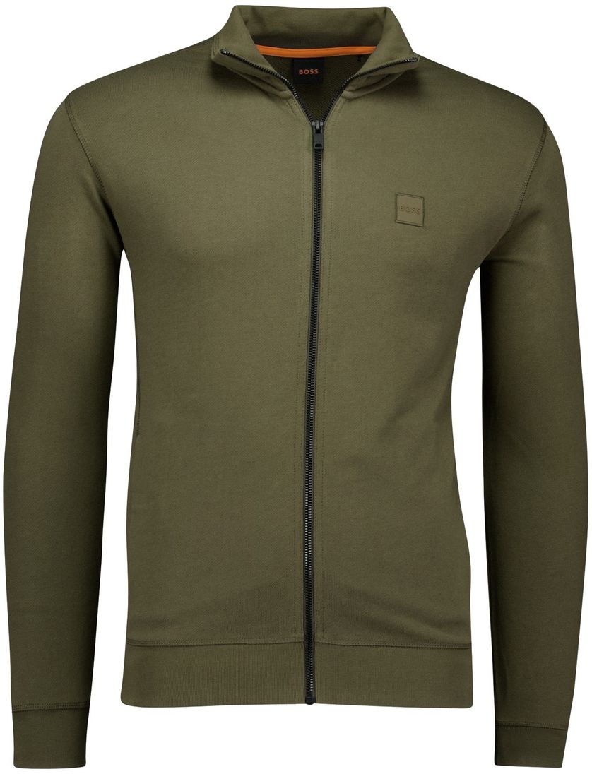 BOSS Orange sweatvest groen katoen