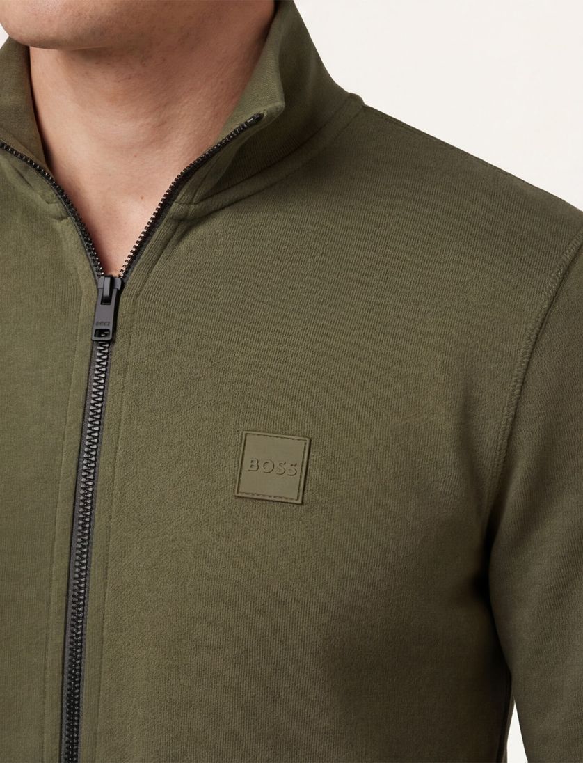 BOSS Orange sweatvest groen katoen