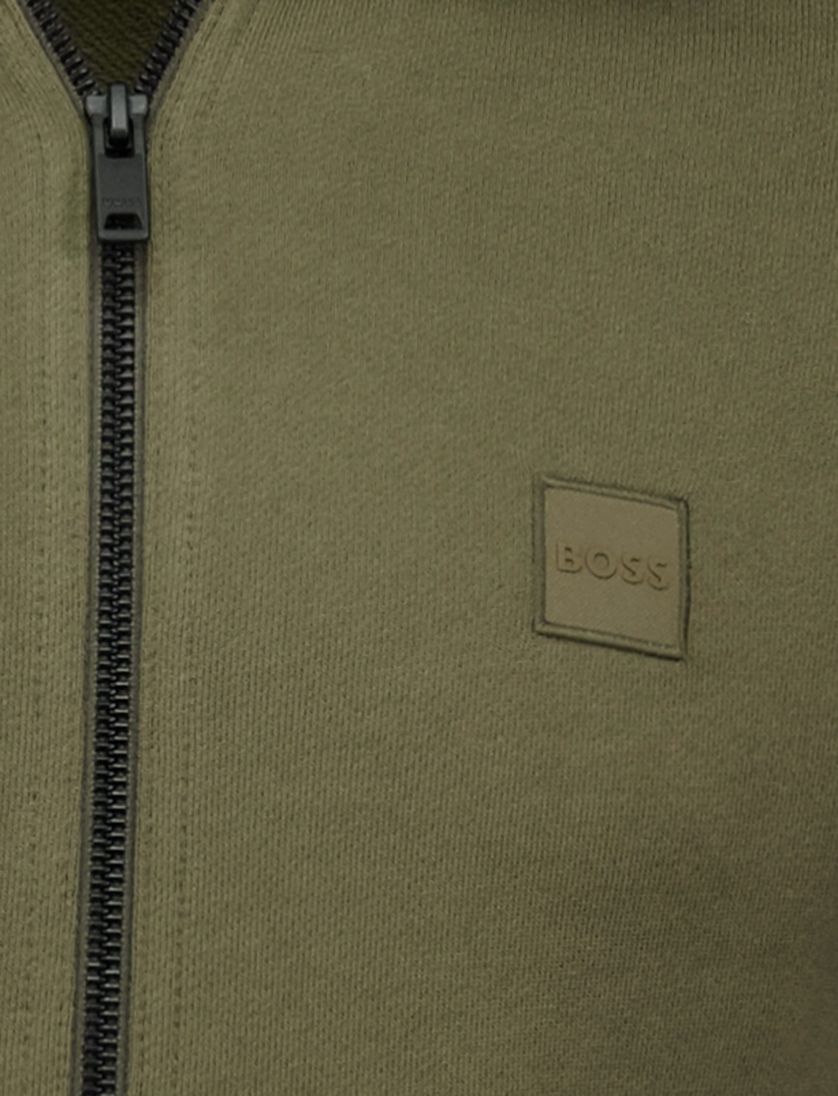 BOSS Orange sweatvest groen katoen