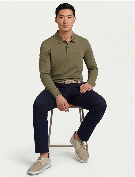 Boss Orange polo groen 2-knoops