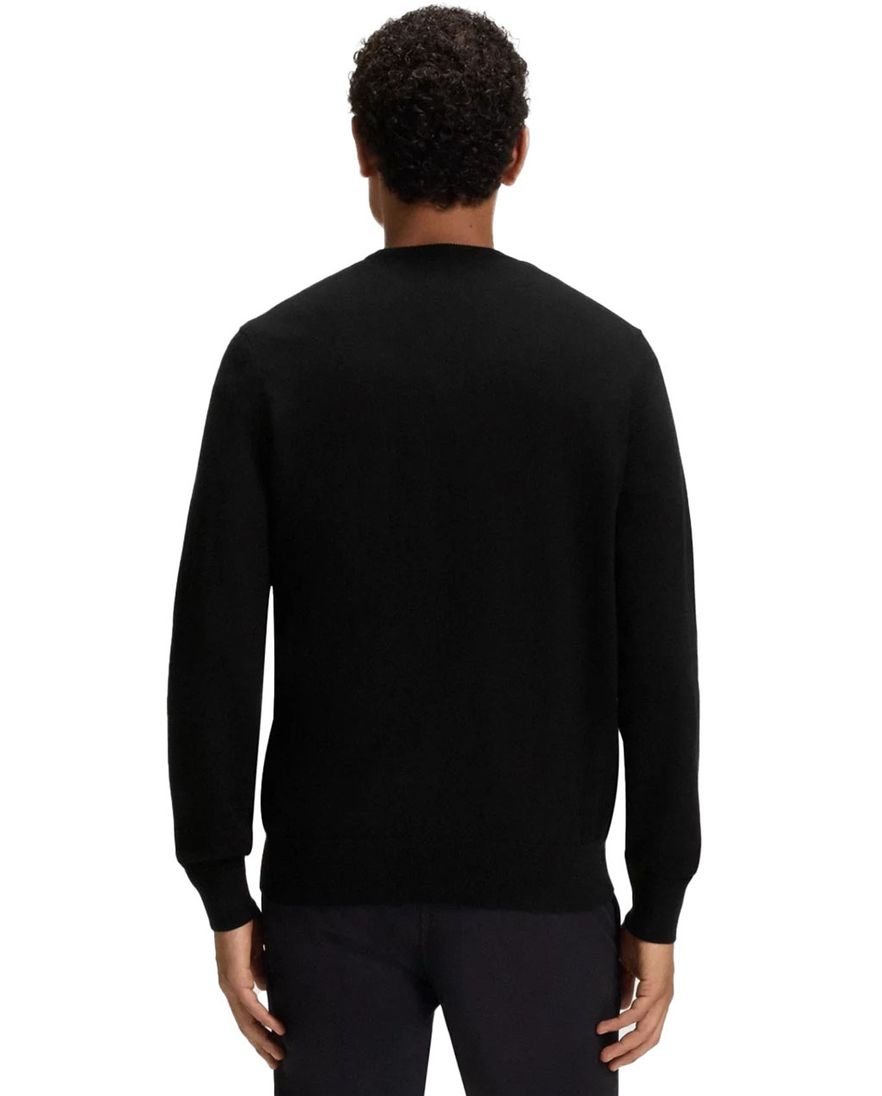 Boss Orange trui zwart effen katoen kasjmier