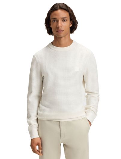 Hugo Boss trui Boss Orange wit effen katoen kasjmier