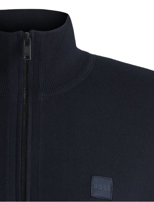 Boss trui halfzip donkerblauw