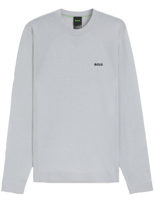 Boss Green trui grijs effen