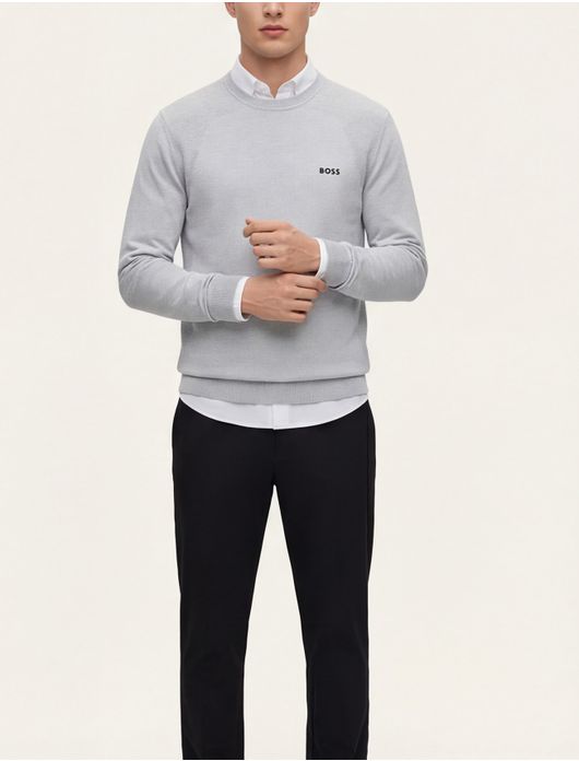 Boss Green trui grijs effen