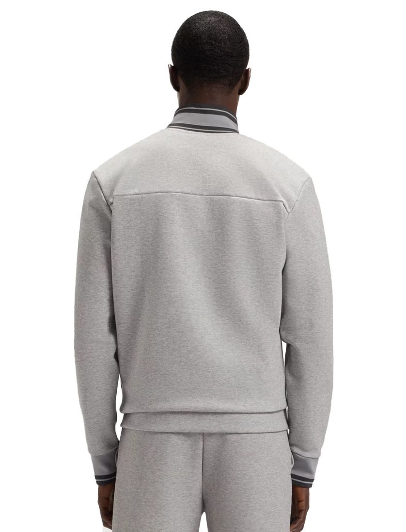 sweatvest Boss Green grijs gemêleerd