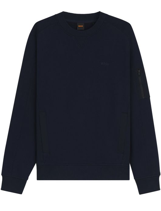 Boss Orange trui donkerblauw effen