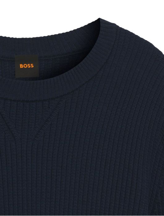 Boss orange trui donkerblauw effen