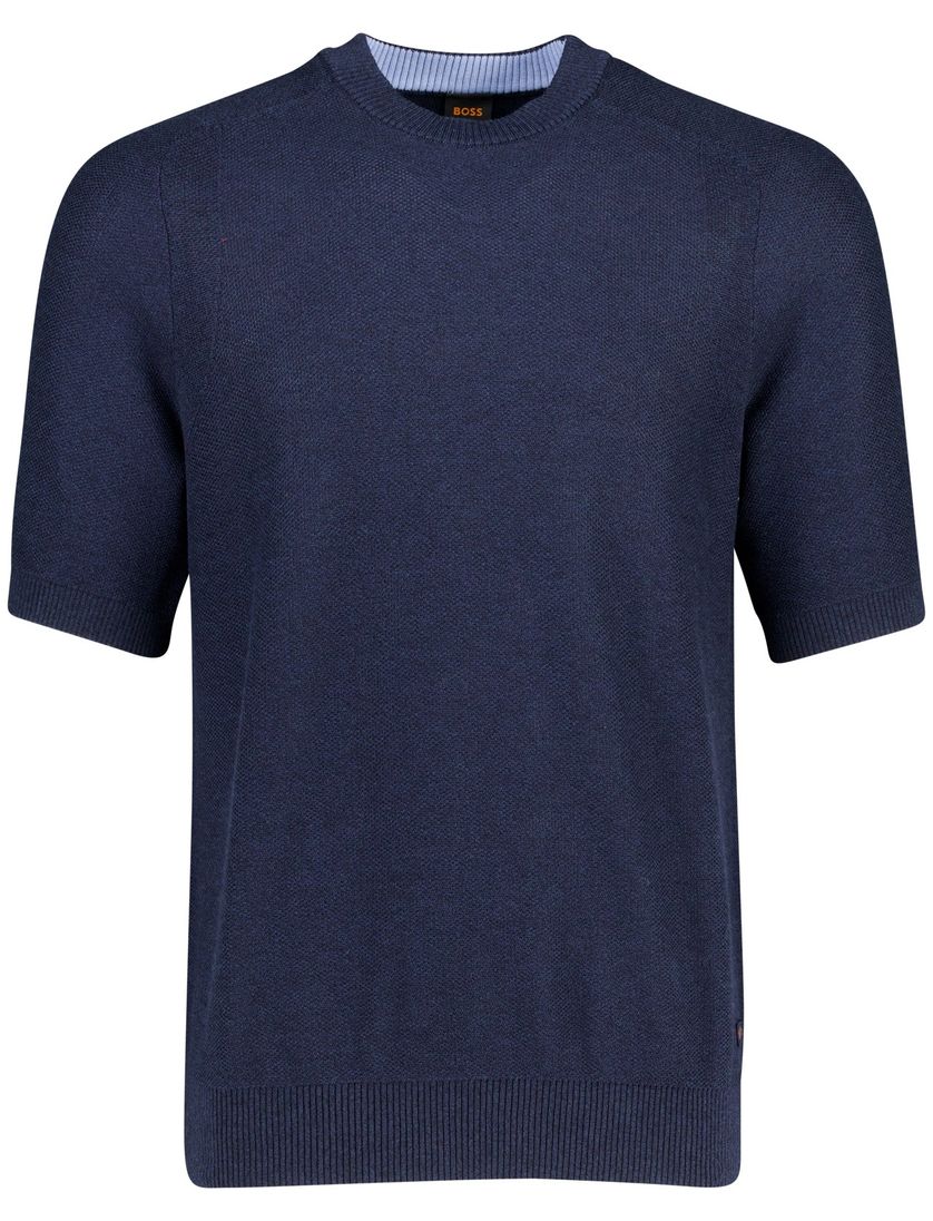donkerblauwe Boss Orange Kencel knitted T-shirt