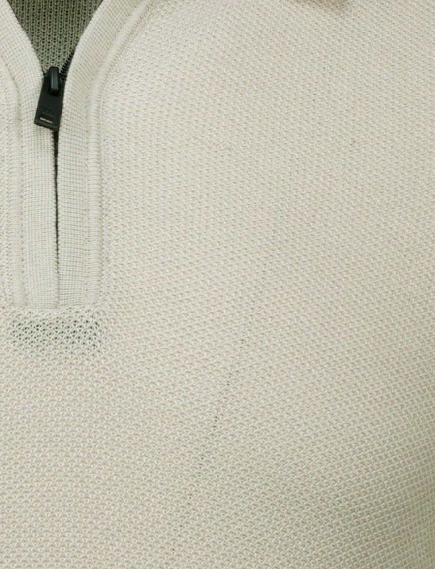 Boss orange kancello poloshirt rits beige effen