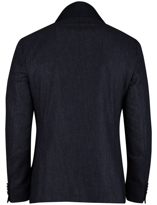 Dressler Colbert Donkerblauw wol verticaal gemeleerd borstzak