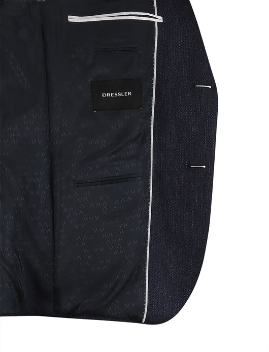 Dressler Colbert Donkerblauw wol verticaal gemeleerd borstzak