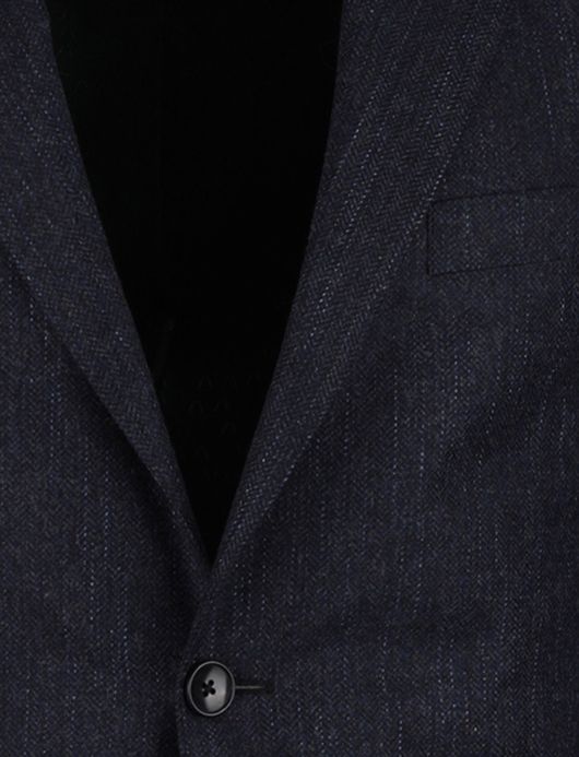 Dressler Colbert Donkerblauw wol verticaal gemeleerd borstzak