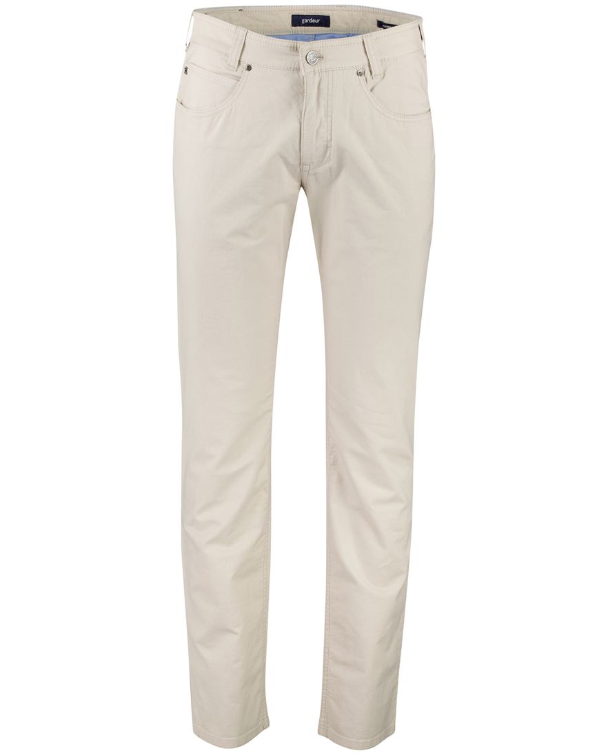 Gardeur Pantalon Bill 5-pocket creme katoen effen