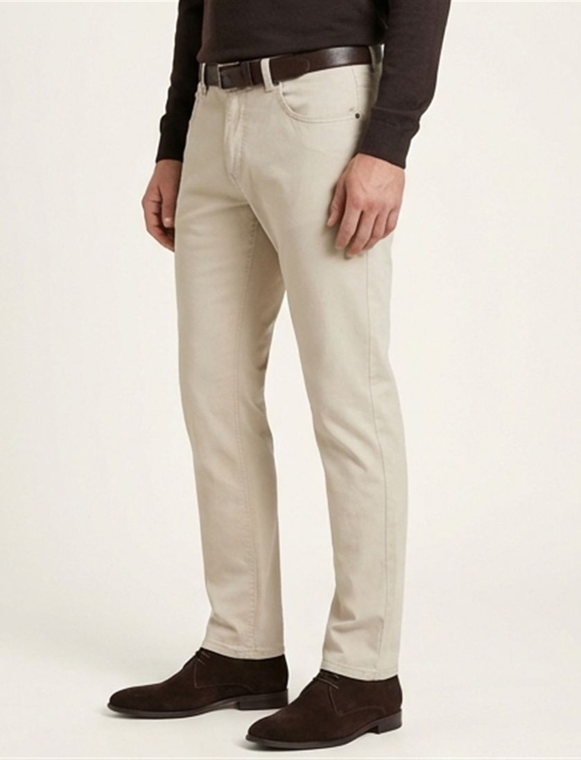 Gardeur Pantalon Bill 5-pocket creme katoen elastaan