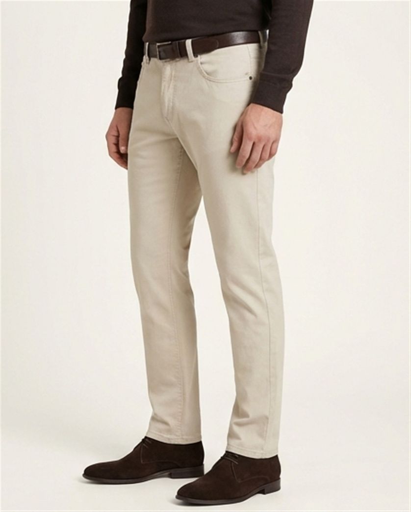 Gardeur Pantalon Bill 5-pocket creme katoen elastaan