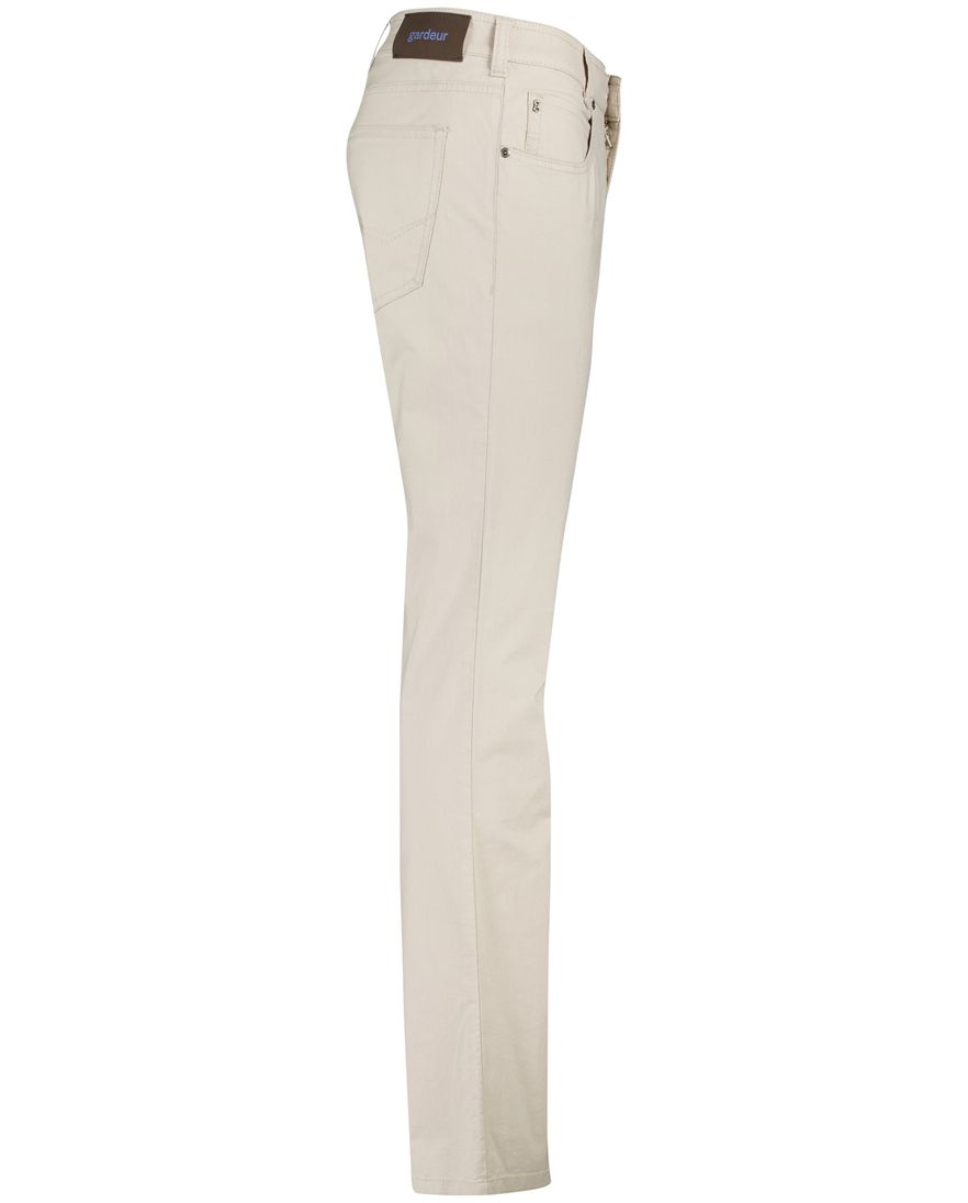 Gardeur Pantalon Bill 5-pocket creme katoen effen