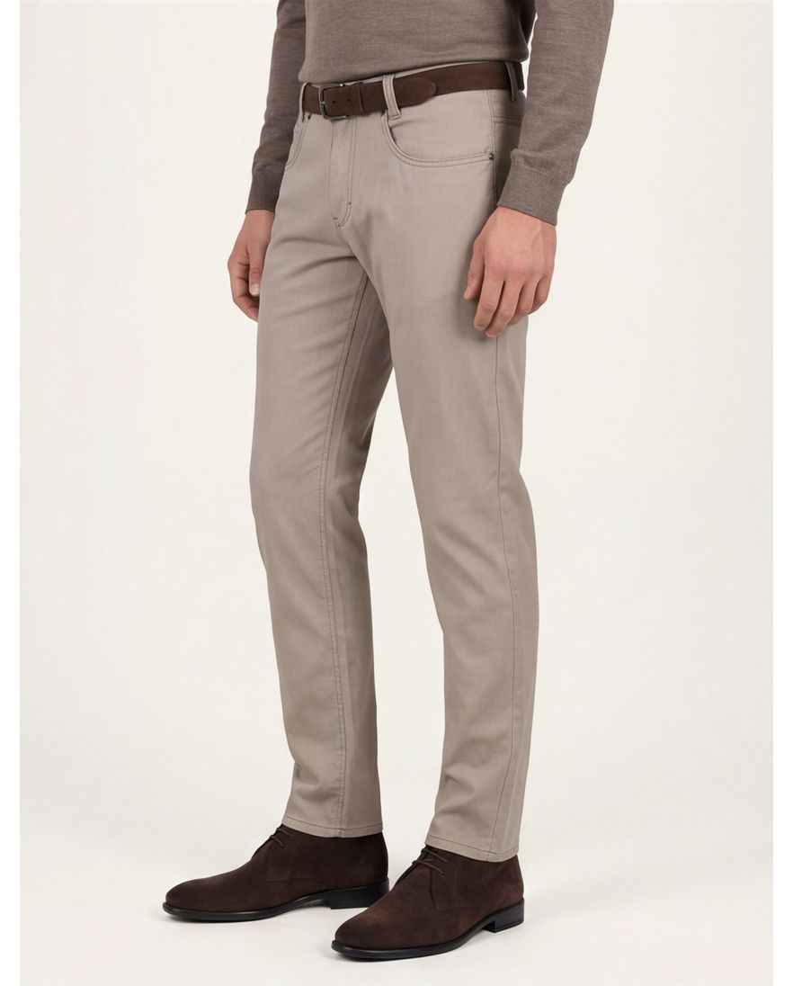 Gardeur Pantalon Bill 5-pocket beige katoen effen